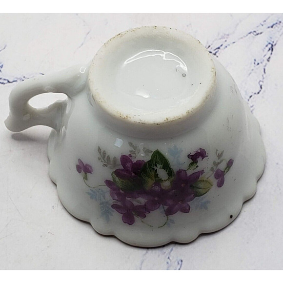 Vintage Miniature Purple Floral Tea Cup and Saucer Set Made in Japan - Picture 9 of 9